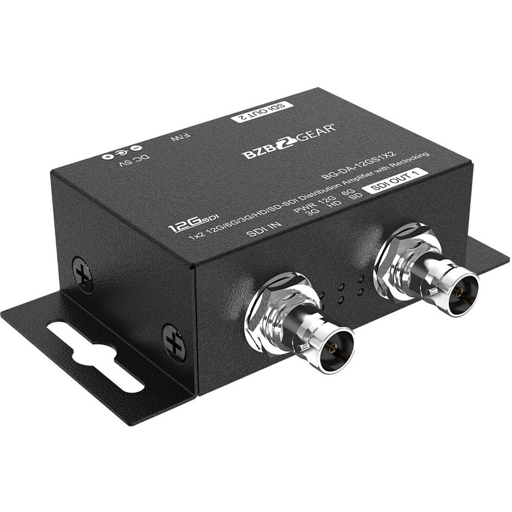 BZBGEAR Splitter/Amplificador de Distribución 12G-SDI 1 x 2 con Salidas Re-bufferizadas y