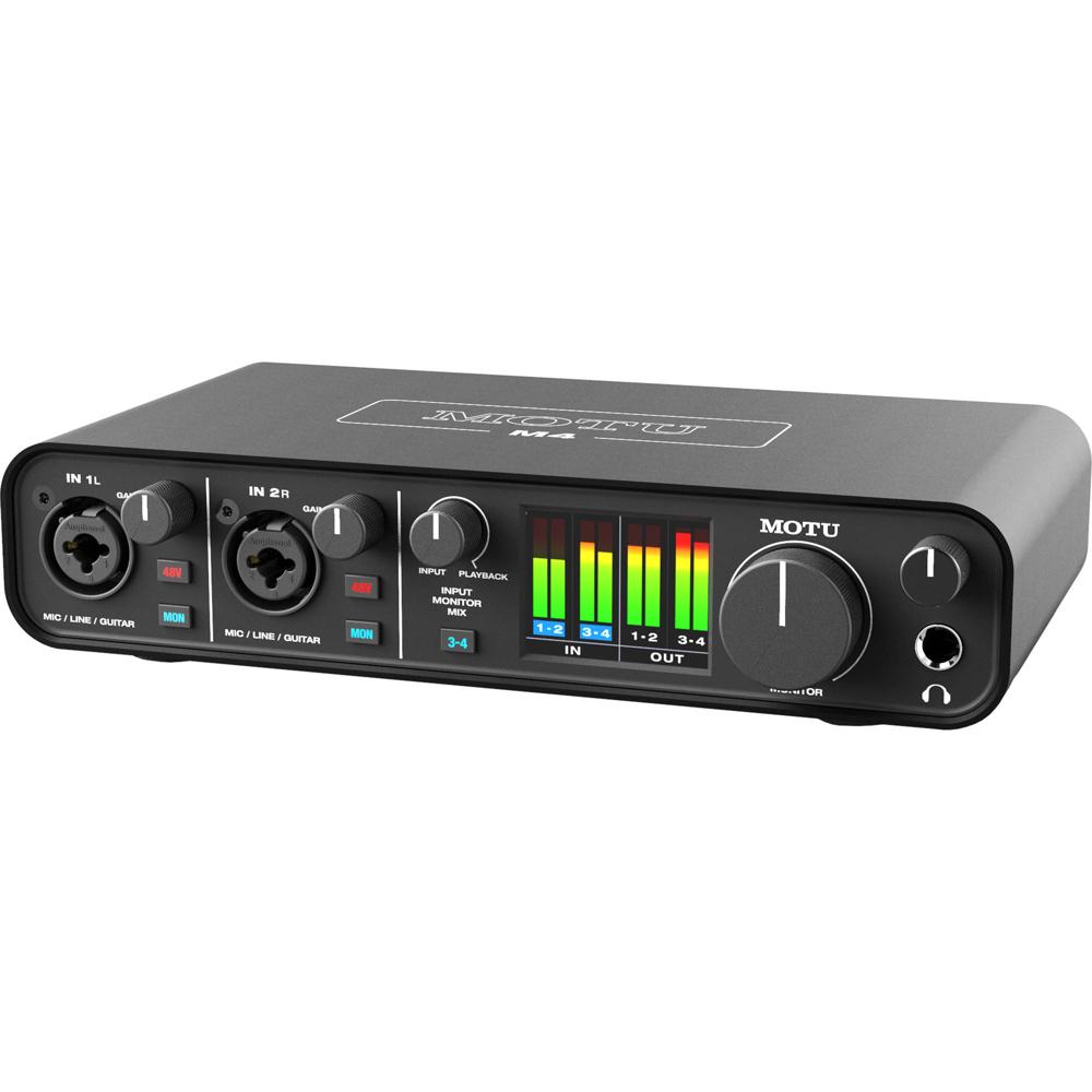 MOTU M4 Interfaz de Audio-MIDI USB-C 4x4 con 2 Preamplificadores, 24-Bit/192 kHz, Loopback