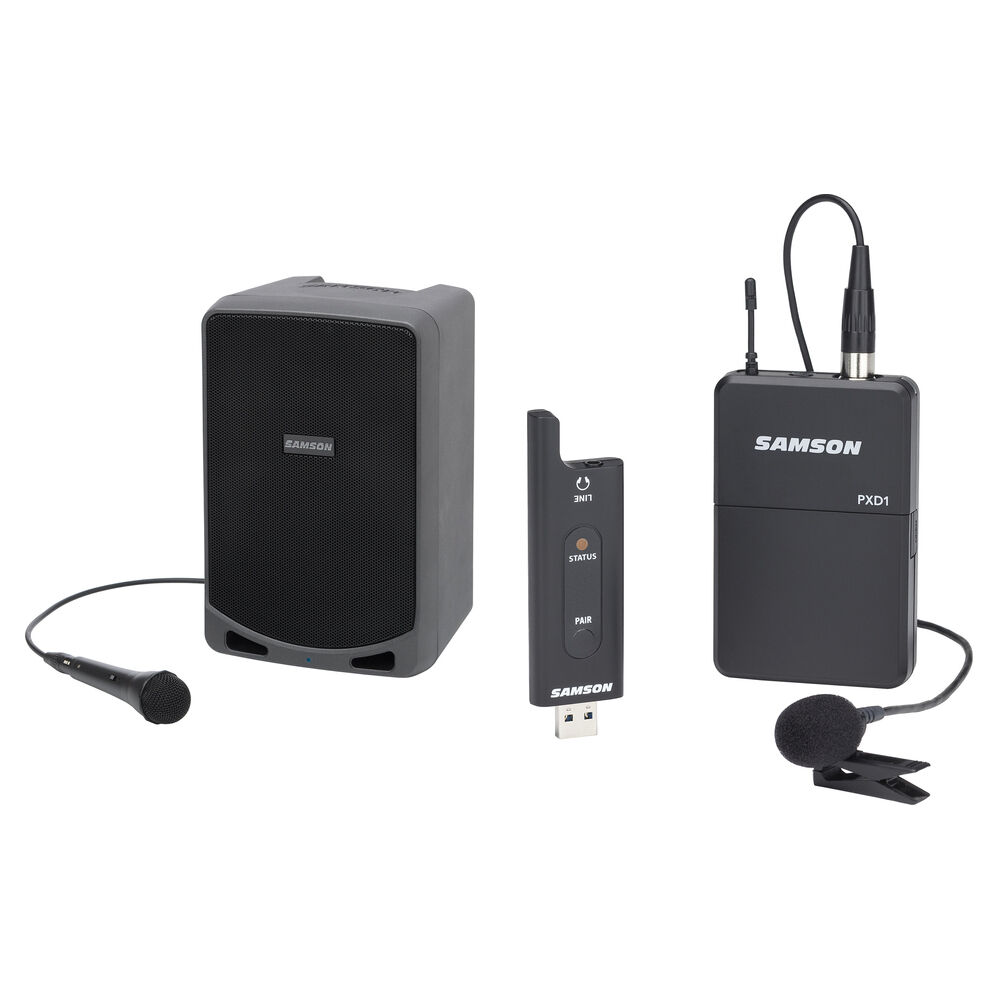 Samson Sistema de PA Portátil Expedition XP106 con Micrófono Lavalier Inalámbrico XPD2