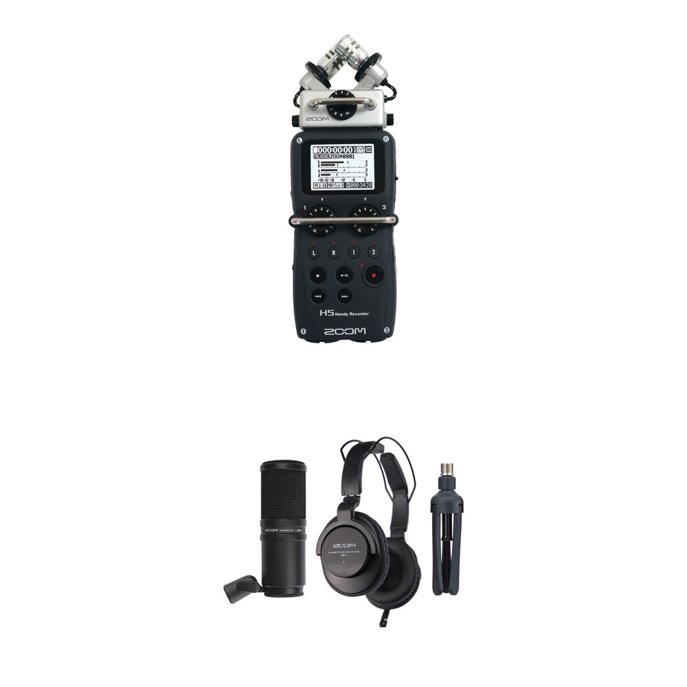 Zoom H5 Podcast Mic Kit - Grabadora Profesional con Micrófono ZDM-1, Auriculares ZHP-1 y