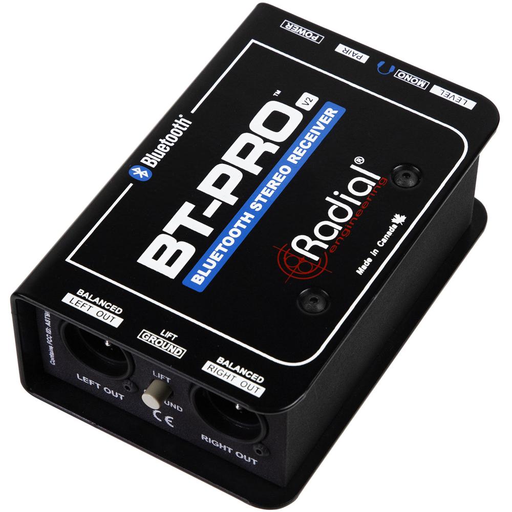 Radial Engineering BT-PRO V2 Caja Directa Estéreo Bluetooth 5.0 con Salidas XLR y 3.5mm