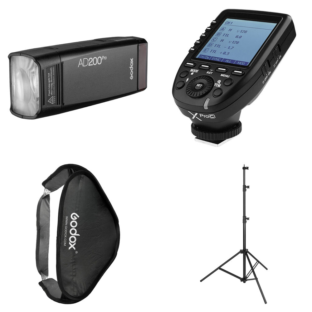Godox Kit BOORAY para Canon AD200Pro con Softbox 31.5"" y Soporte de Luz de 9.5'