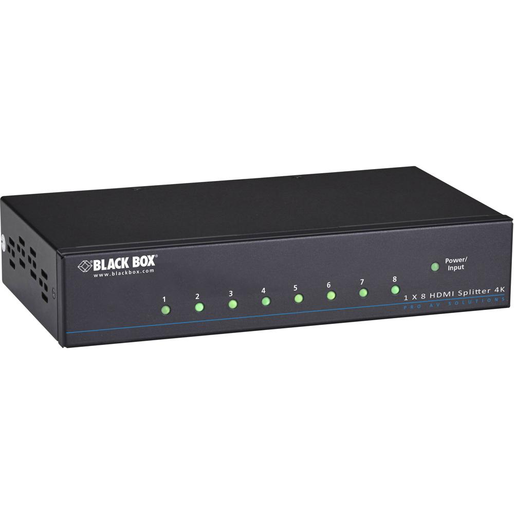 Black Box Splitter HDMI 4K 1x8 - Soporta Resoluciones UHD hasta 3840 x 2160, Reproducción