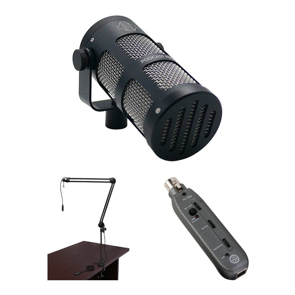 Sontronics Kit PODCAST PRO con Micrófono Dinámico, Brazo Articulado y Interfaz de Audio
