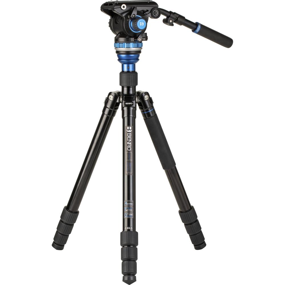 Benro A3883 Trípode de Viaje de Aluminio Plegable Inverso con Cabezal de Video Fluido S6P