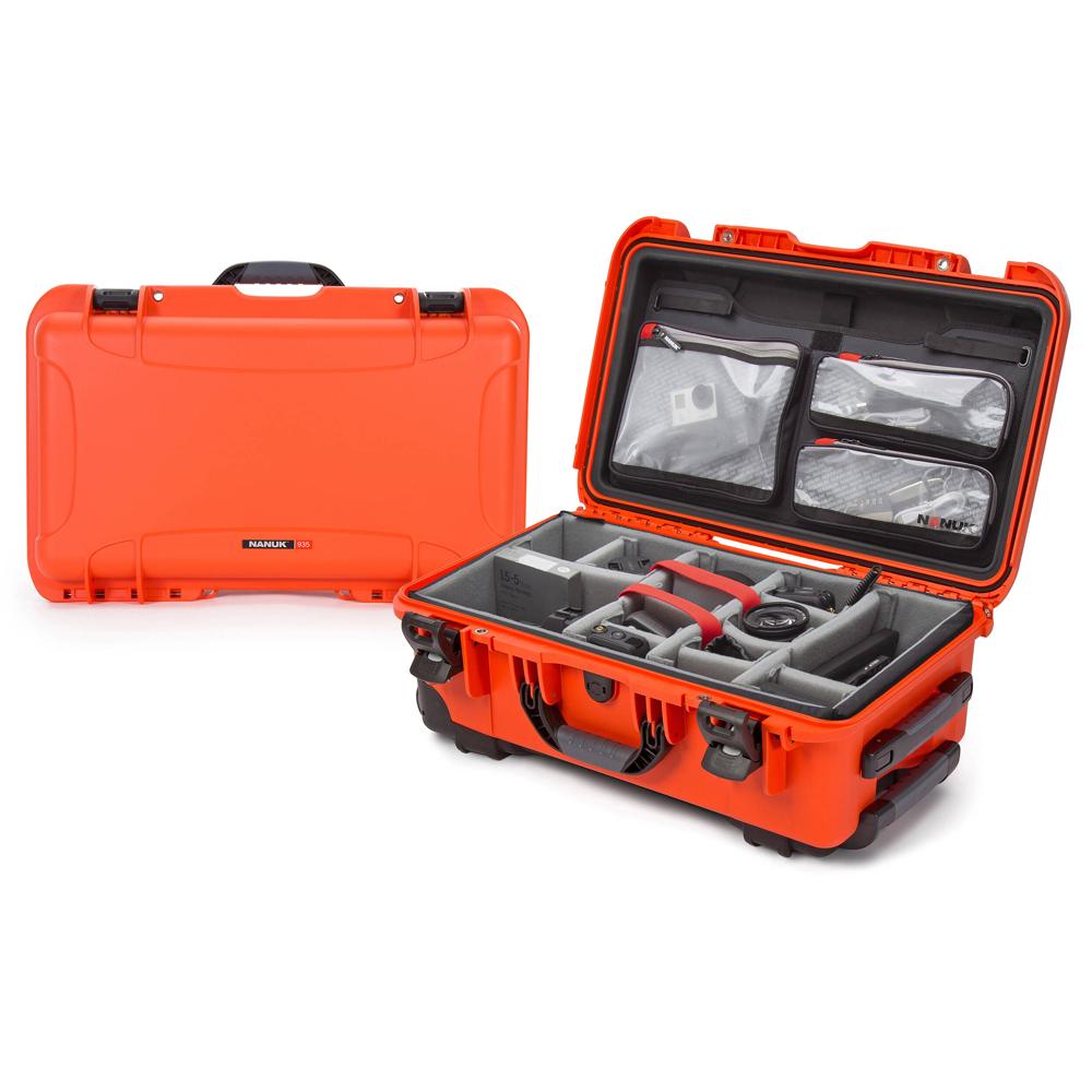 Nanuk 935 Maleta Dura Impermeable con Ruedas para Fotografía y Video - 28.5L, Naranja, co