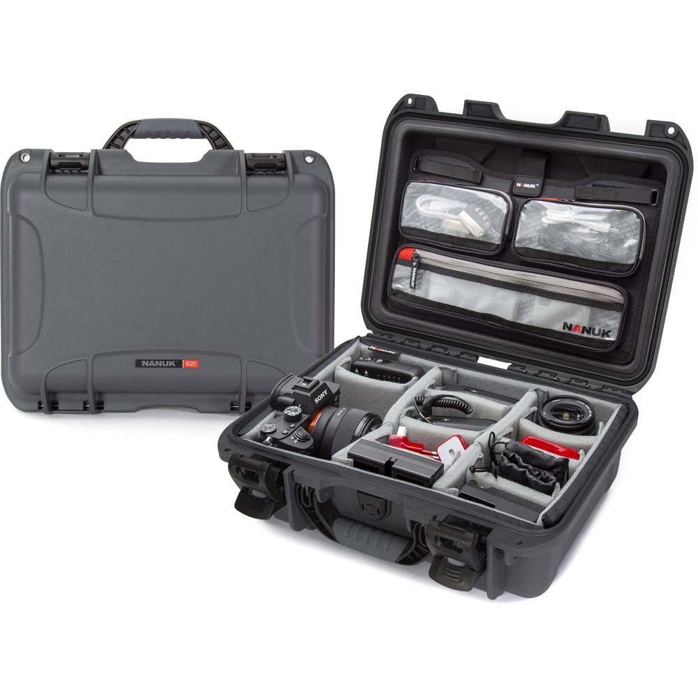 Nanuk 920 Maletín Duro Pro Photo Kit Graphite 16L con Inserto Acolchado y Organizador