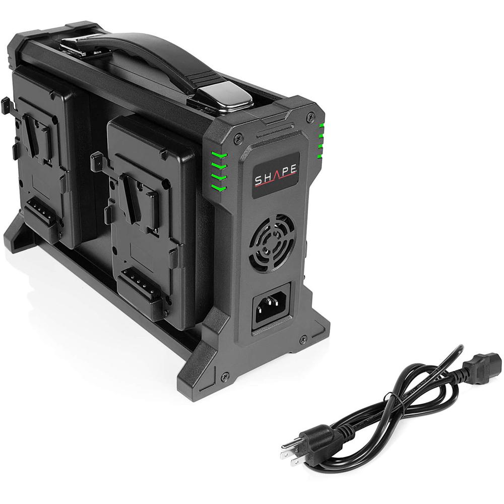 SHAPE Cargador Inteligente de Baterías V-Mount FULL PLAY 4-Bay 26V con Indicador LED