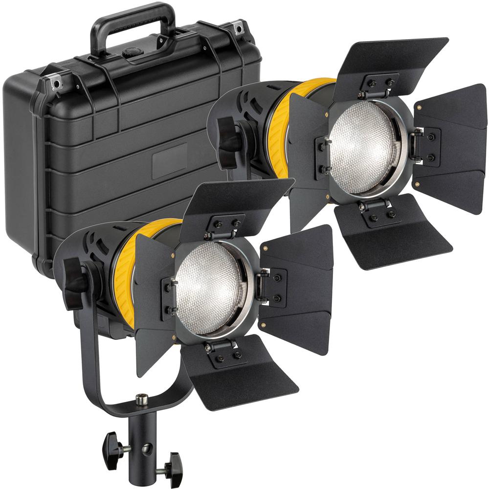 Genaray Kit de Iluminación LED Portátil Torpedo 2 Luces con Barndoors