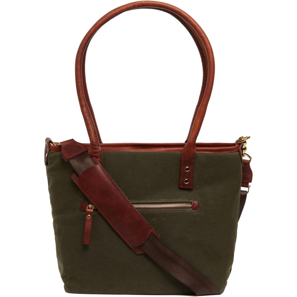 ONA Capri II Bolsa para Cámara en Lona Verde Oliva, Soporta Cámara y 3 Lentes, Compartim