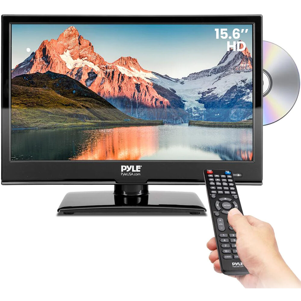 Pyle Home PLTLD16 Televisor LED 15.6"" Full HD con DVD Integrado, Adaptador de Coche 12V/24