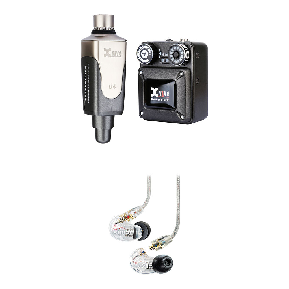 Xvive Audio U4R Kit Monitor In-Ear Inalámbrico con Receptor y Auriculares SE215