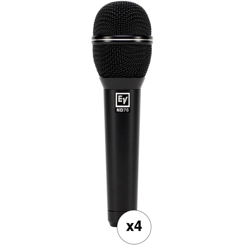 Electro-Voice Micrófono Vocal Dinámico ND76 Cardioide - 4 Unidades, Gran Diafragma, Resi
