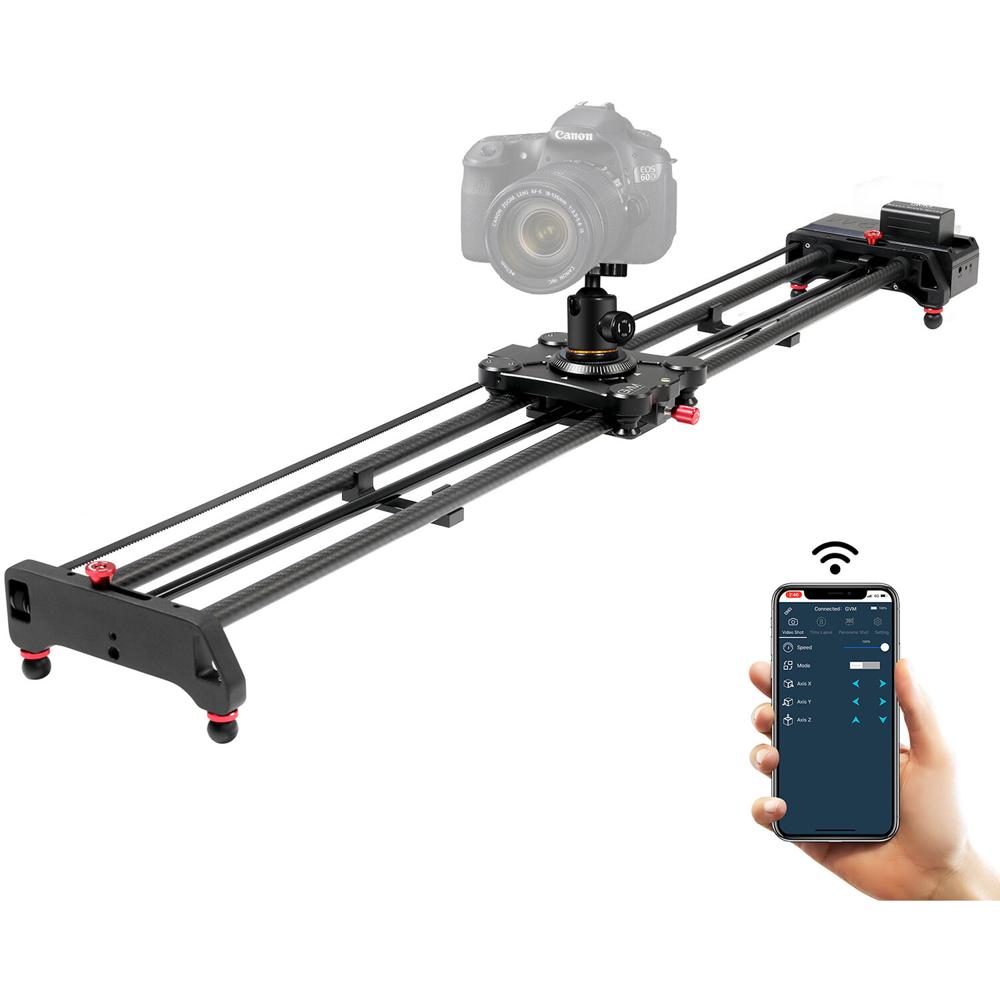 GVM Slider Motorizado de Carbono Inalámbrico 47"" - Control por App iOS/Android, Carga Hor