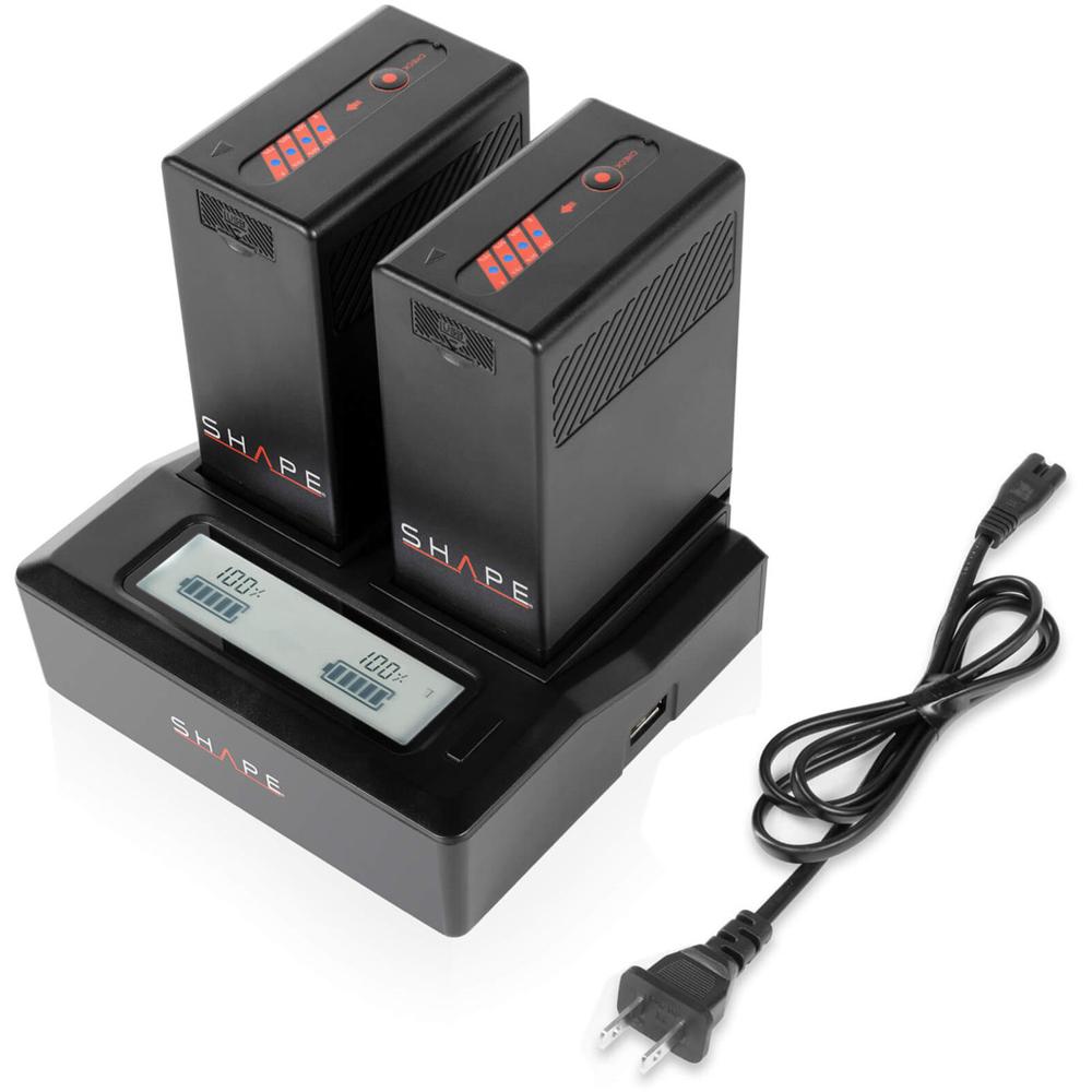 SHAPE Cargador Doble BP-U65 con Dos Baterías de Litio de 65Wh