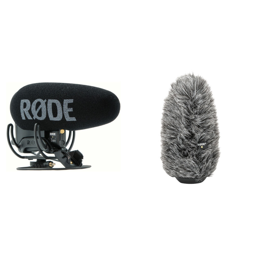 RODE VideoMic Pro+ Mic Kit con DeadCat VMPR+ Windshield, 100-Hr Batería Removible, Gananc