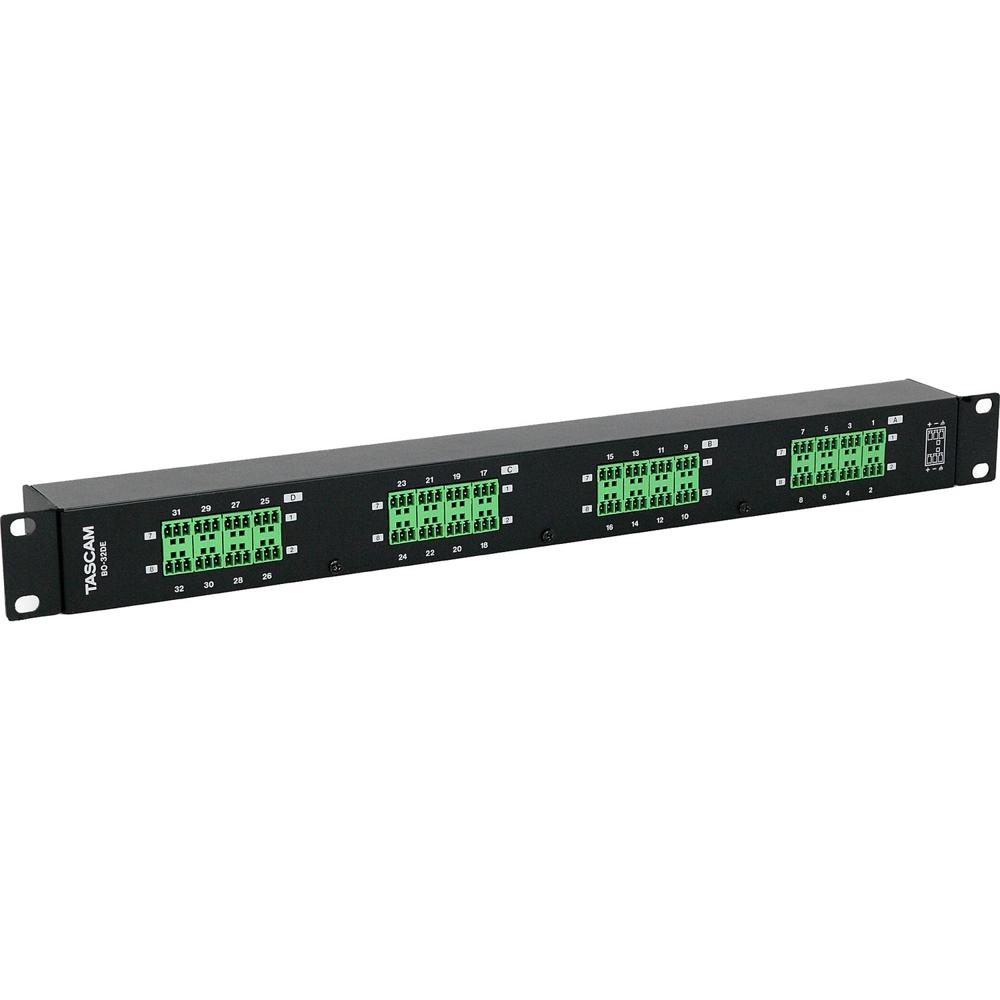 TASCAM BO-32DE Rackmount 32-Channel DB25 a Euroblock I/O Adapter con 16 Euroblock y 4 DB25