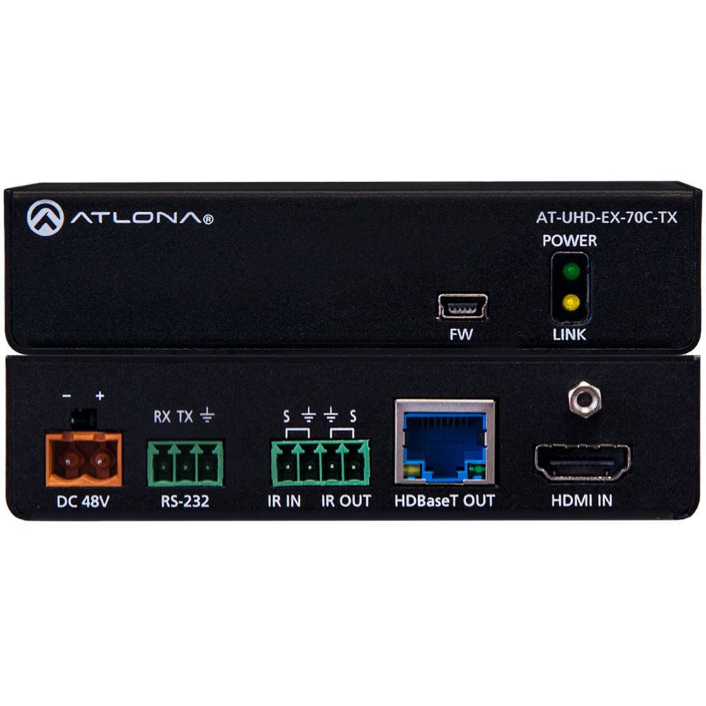 Atlona Transmisor HDMI AT-UHD-EX-70C-TX 4K UHD con Control y PoE, HDCP 2.2, Extensión HDB