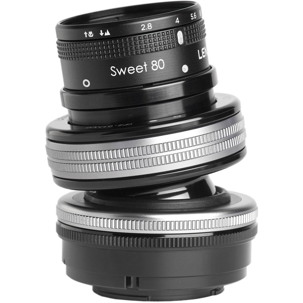 Lensbaby Composer Pro II con Óptica Sweet 80 para Sony E - Lente 80mm f/2.8, Cuerpo Metá