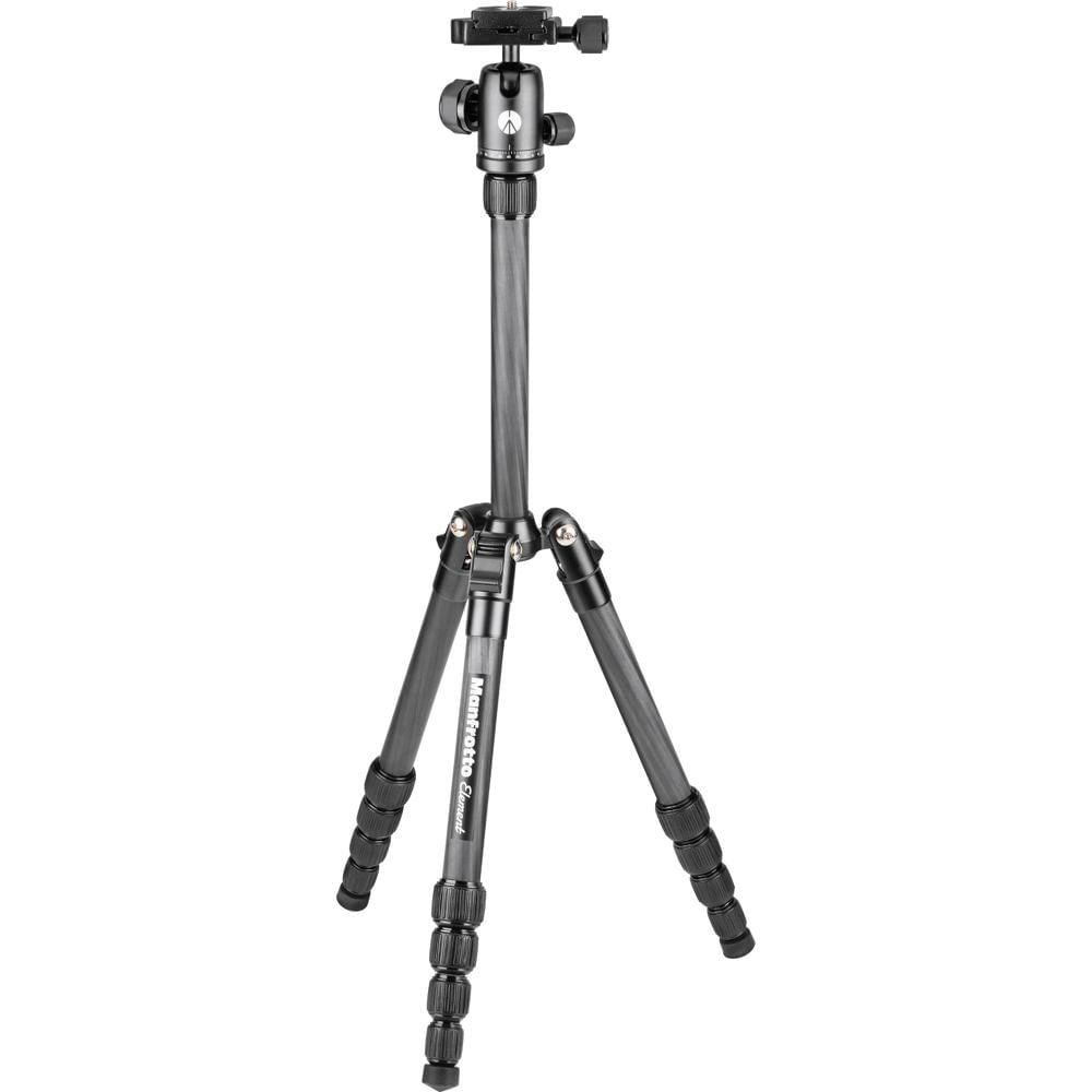Manfrotto Tripode de Viaje Element Carbon Fiber Small - Soporta hasta 13.2 lb, Altura Máx