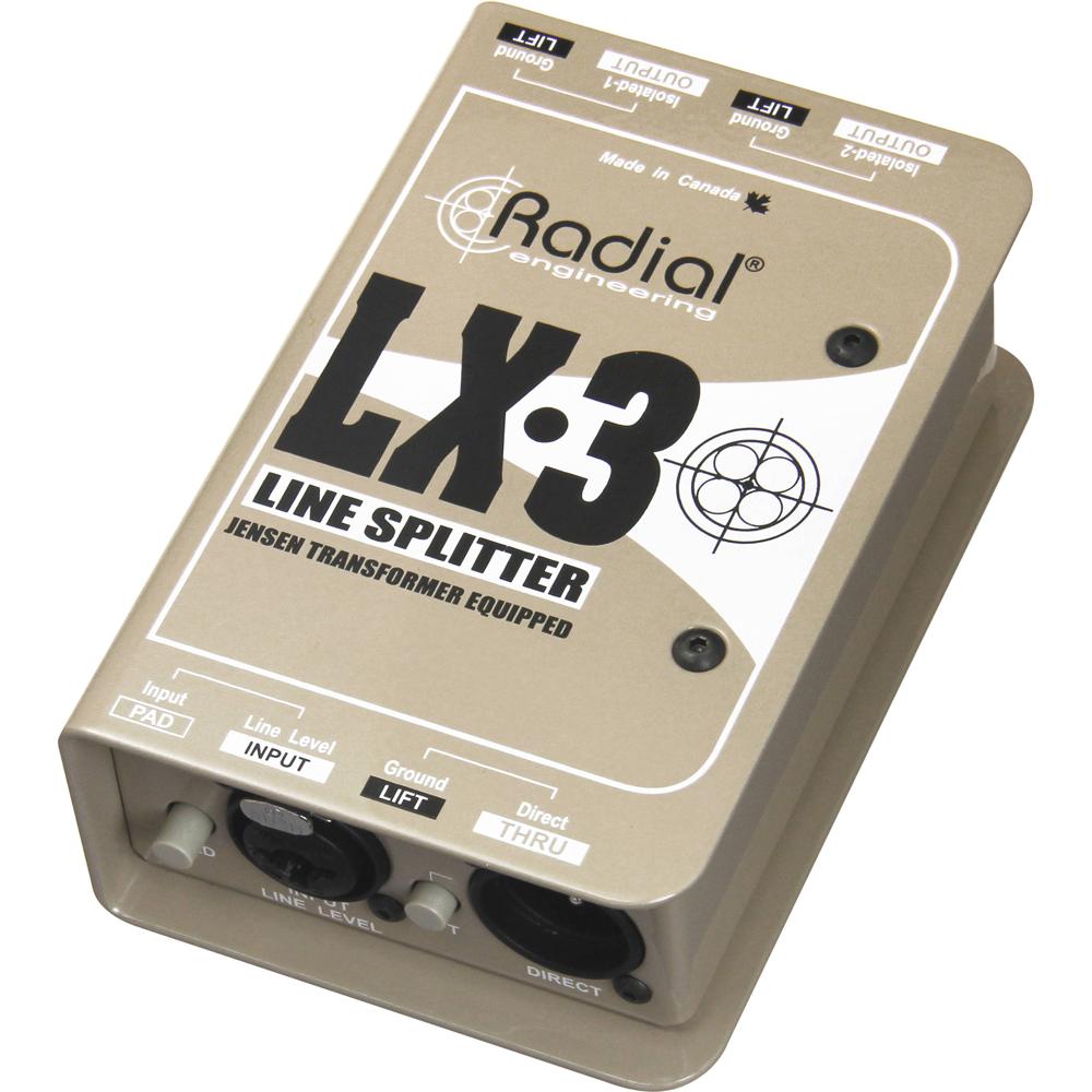 Radial LX-3 Splitter Pasivo de Línea y Atenuador - 3 Salidas XLR, Diseño Pasivo, 12 dB A