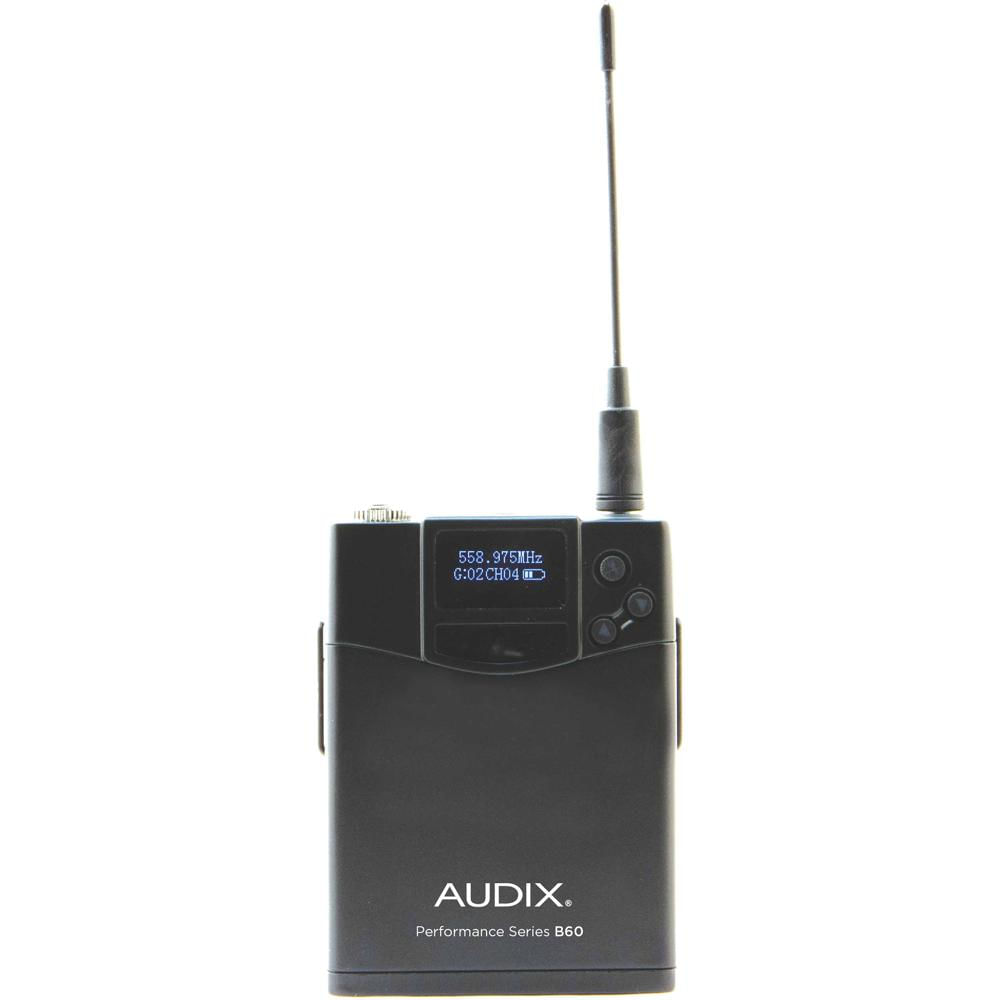 Audix B60 Transmisor Bodypack Performance Series 64 MHz, Mini-XLR, Metal Duradero, Hasta 1