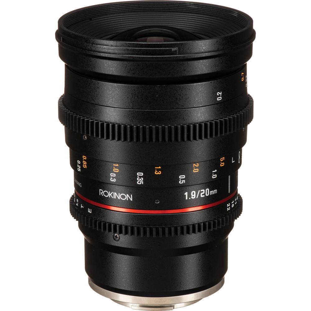 Rokinon 20mm T1.9 Cine DS Lens Sony E - Abertura Clickless, Enfoque Manual, 94.8° AOV