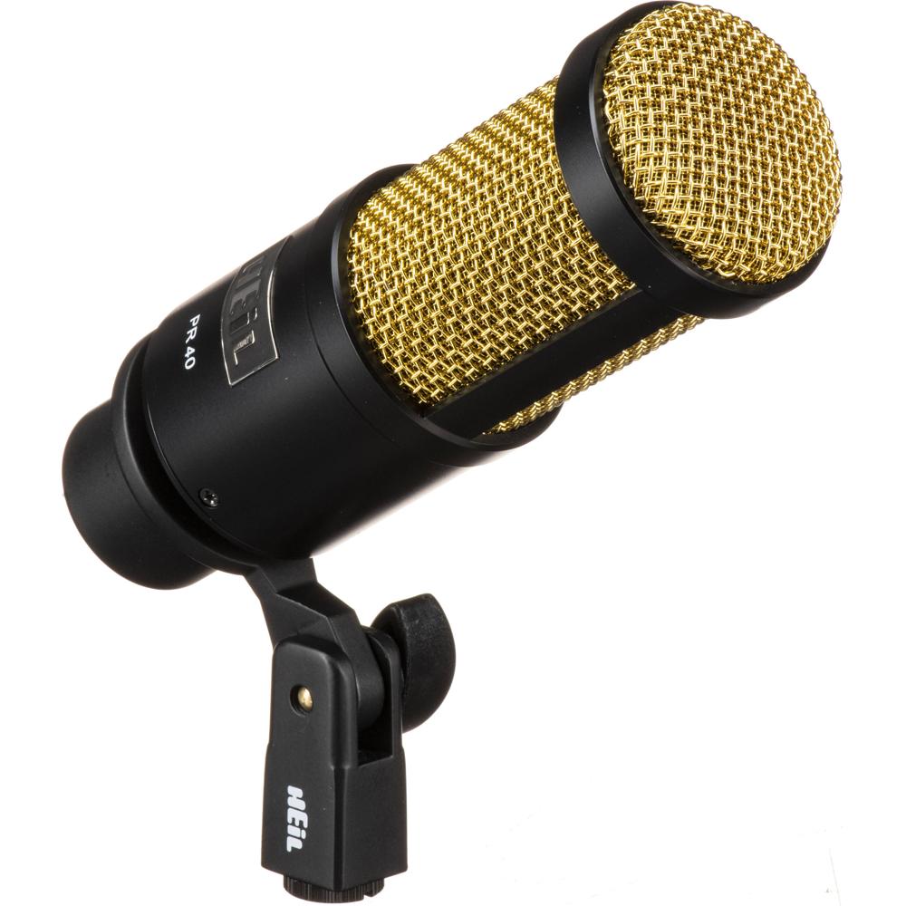 Heil Sound PR 40 Micrófono Dinámico Cardioide para Estudio, Ideal para Voces y Baterías