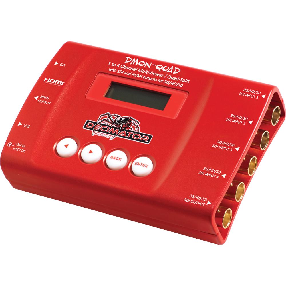 DECIMATOR DMON-QUAD Multiviewer 4-Canales 3G-SDI hasta 1080p60, HDMI y SDI, Mezcla de Form