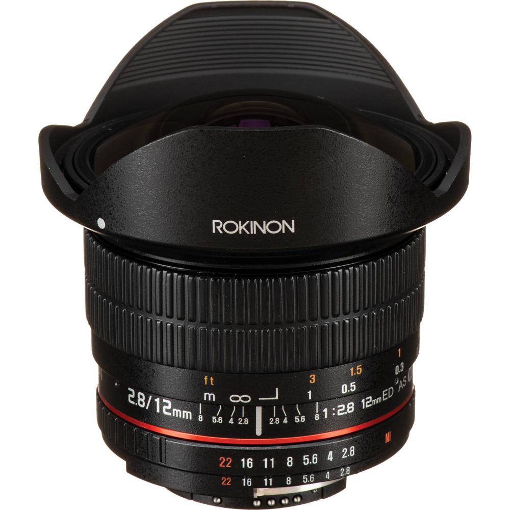 Rokinon 12mm f/2.8 ED AS IF NCS UMC Fisheye Lens - Nikon F Mount, 180° Ángulo de Vista,