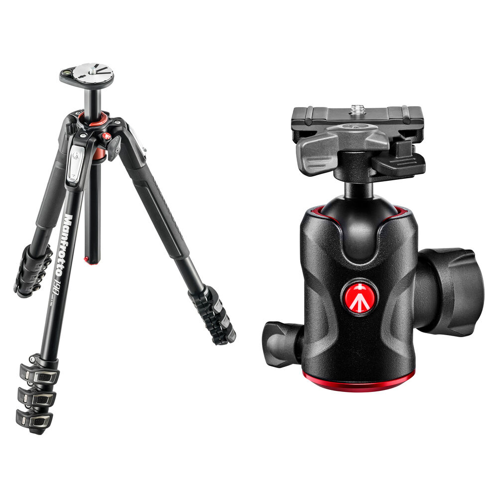 Manfrotto Trípode de Aluminio MT190XPRO4 con Cabezal de Bola Compacto 496RC2 - Capacidad