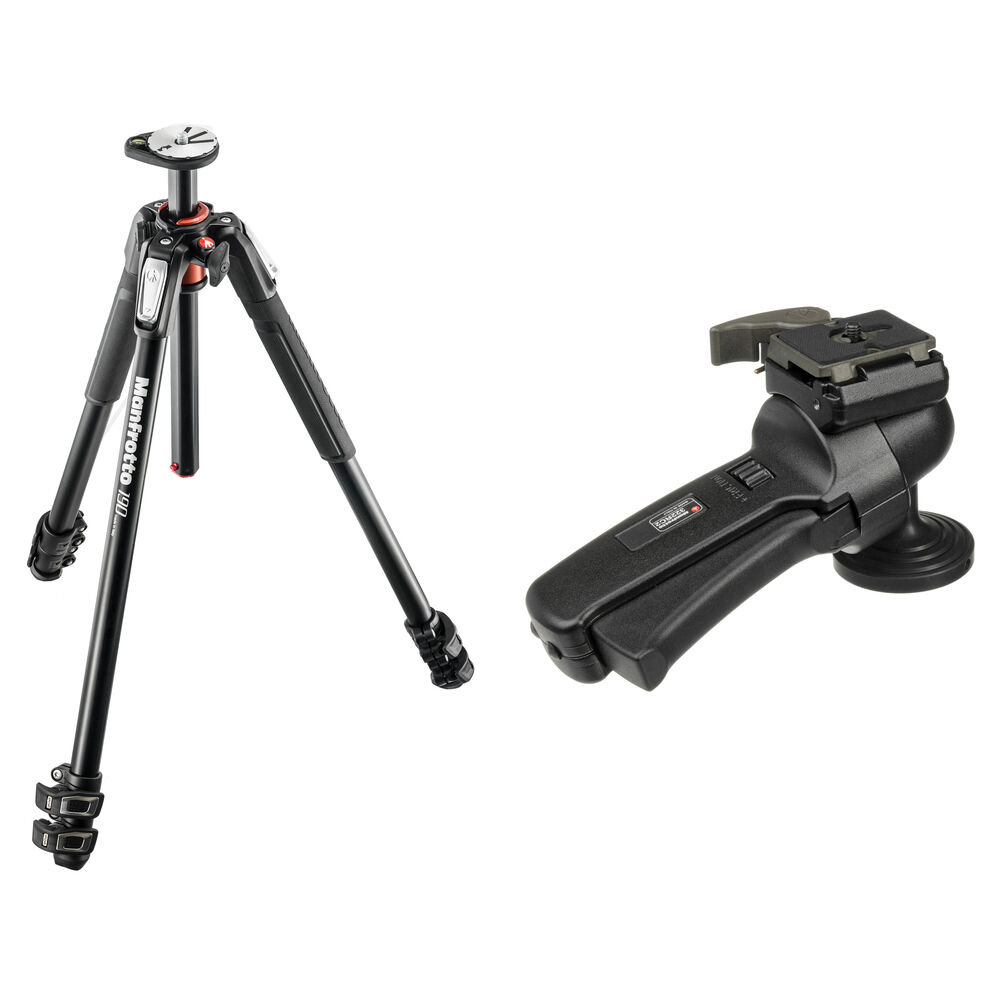 Manfrotto Trípode de Aluminio MT190XPRO3 con Cabezal de Bola 322RC2 y Sistema de Liberaci