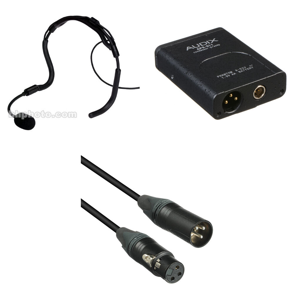 Audix Micrófono Headworn HT2 con Adaptador APS911 y Cable XLR