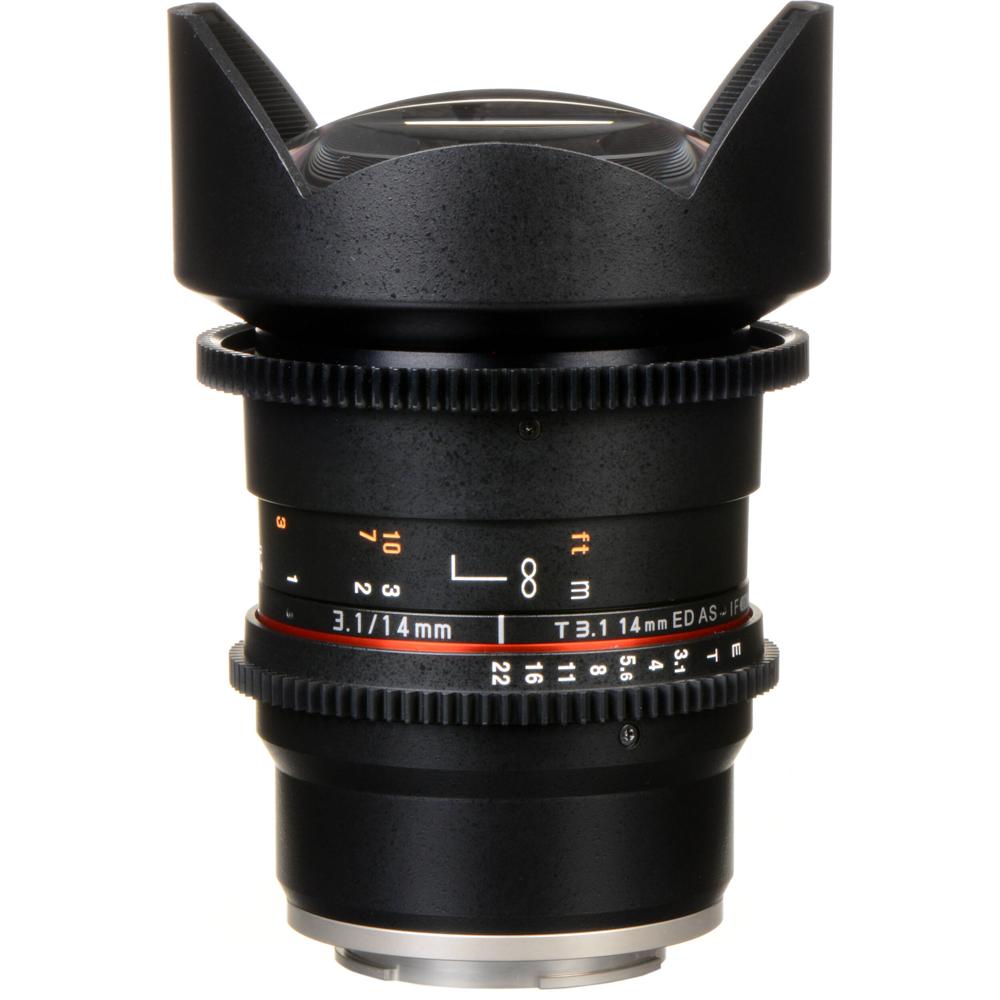 Rokinon 14mm T3.1 Cine DS Lente para Montura Sony E - Ultra Gran Angular, Recubrimiento Mu