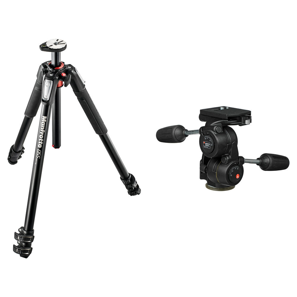 Manfrotto MT055XPRO3 Trípode de Aluminio con Cabezal 808RC4 3 Vías y Placa QR