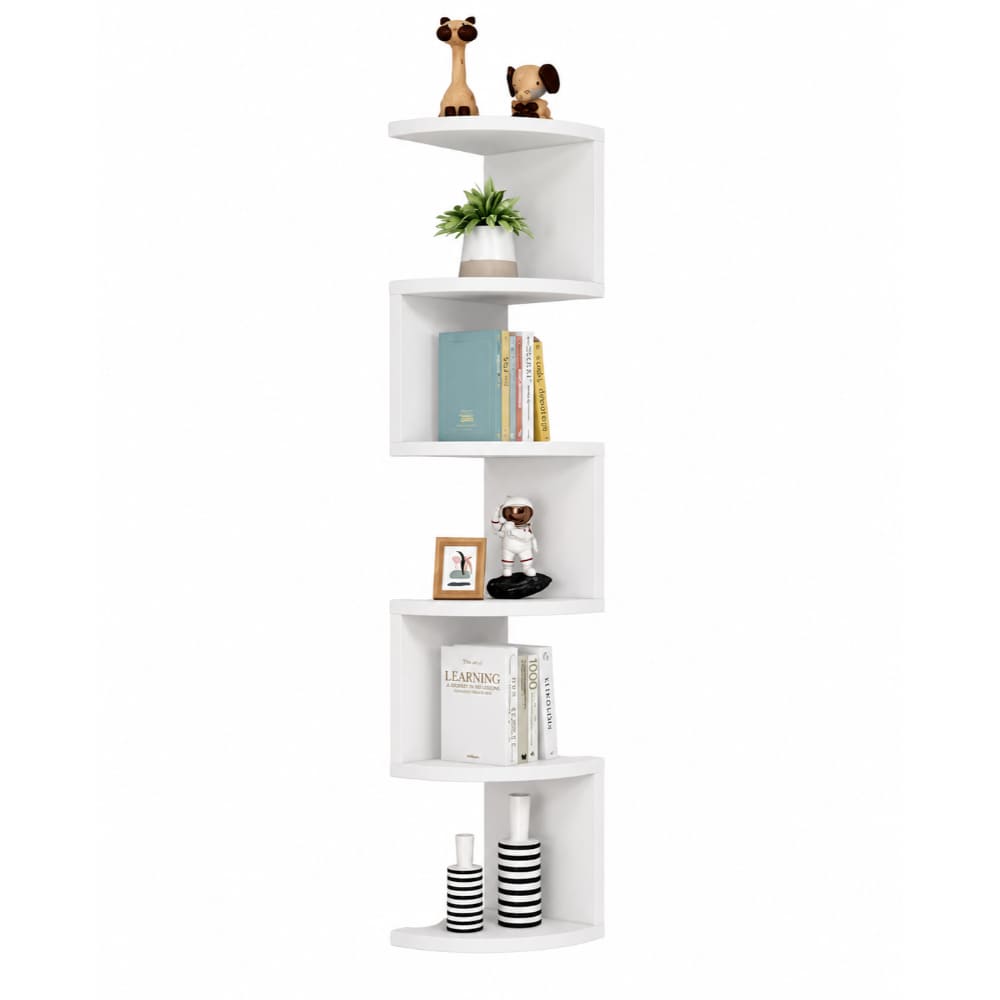 Estante Esquinero Flotante 5 Niveles Multifuncional Organizador Decorativo Hogar
