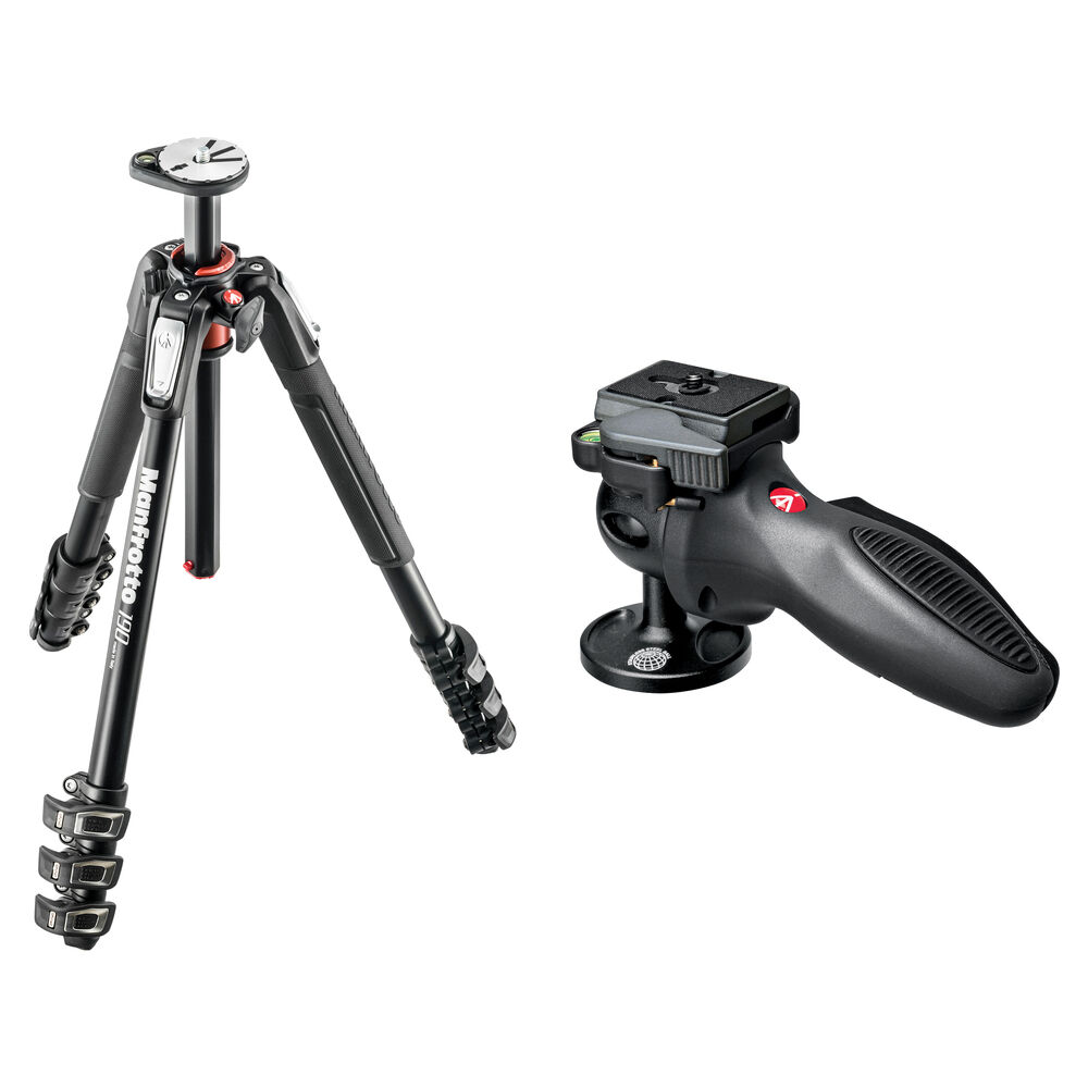 Manfrotto Trípode de Aluminio MT190XPRO4 con Cabezal Joystick 324RC2 y Sistema de Liberac