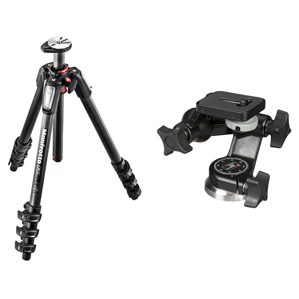 Manfrotto Trípode de Carbono MT055CXPRO4 con Cabezal Pan/Tilt 056 3D - Capacidad de Carga