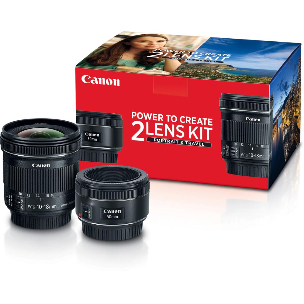 Canon Kit de Lentes Portrait & Travel 50mm f/1.8 y 10-18mm f/4.5-5.6