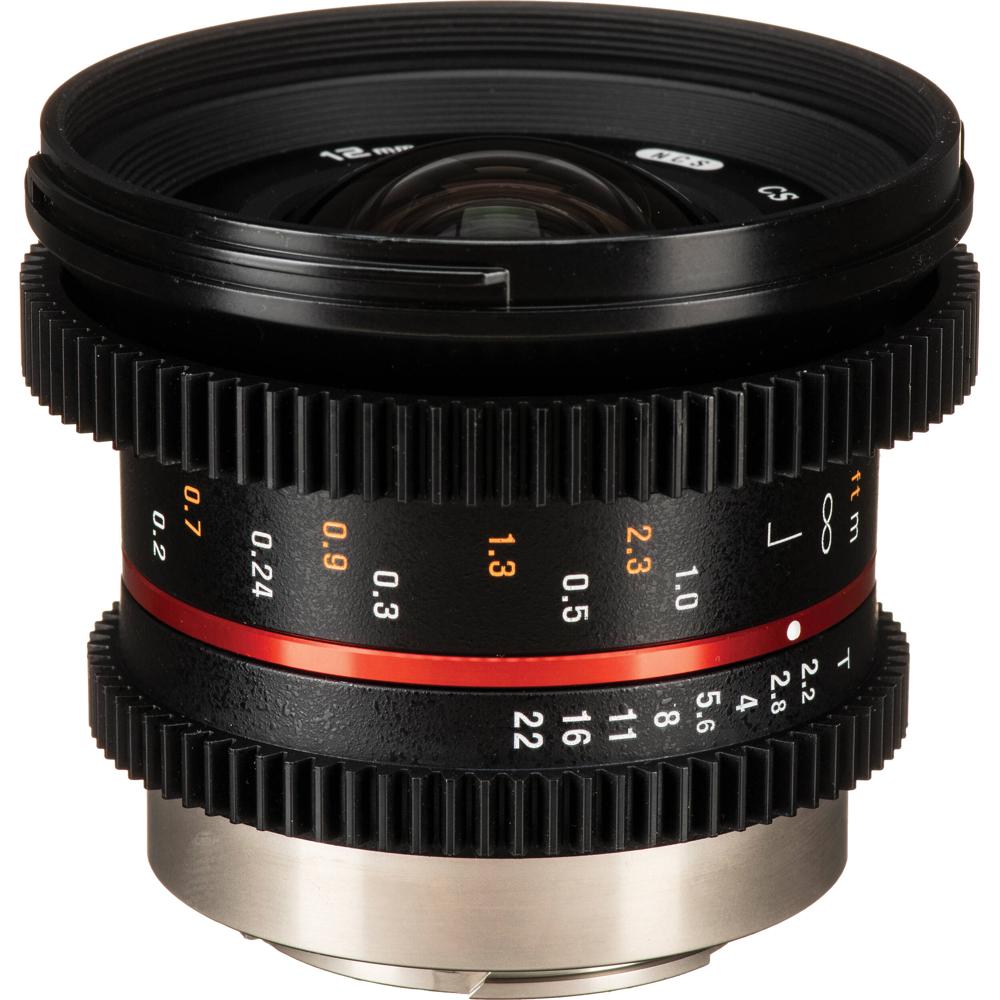 Rokinon 12mm T2.2 Cine Lens para Montura Fuji X - Apertura T2.2, 98.9° de Ángulo de Visi