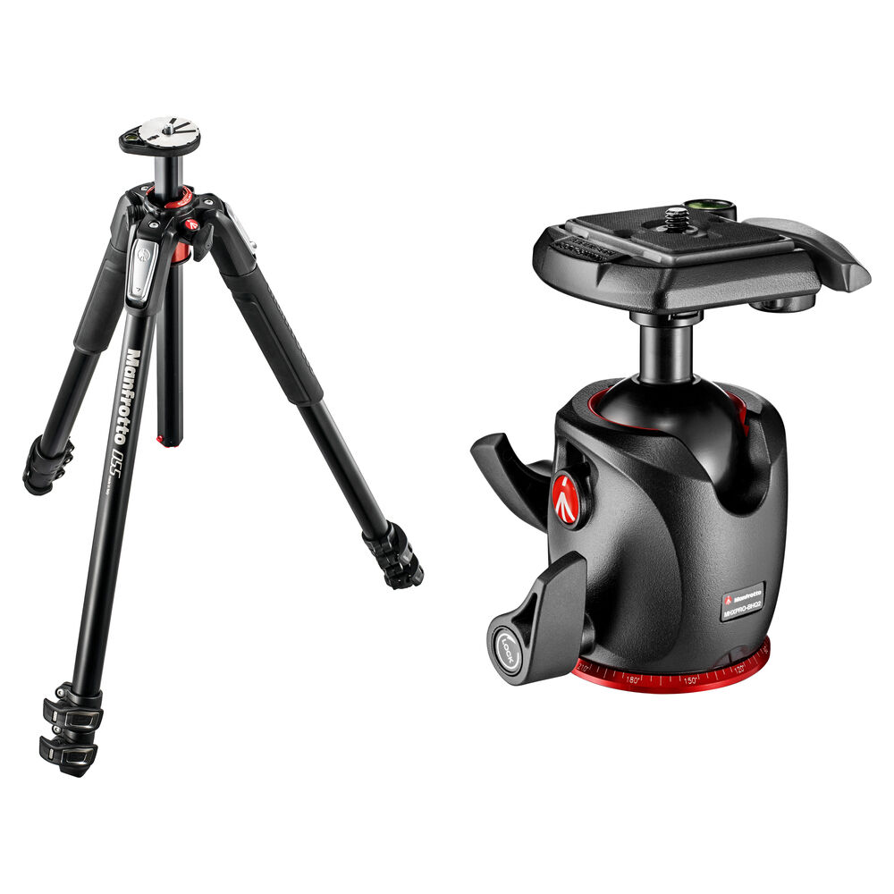 Manfrotto Trípode de Aluminio MT055XPRO3 con Cabezal de Bola MHXPRO-BHQ2 y Placa de Liber
