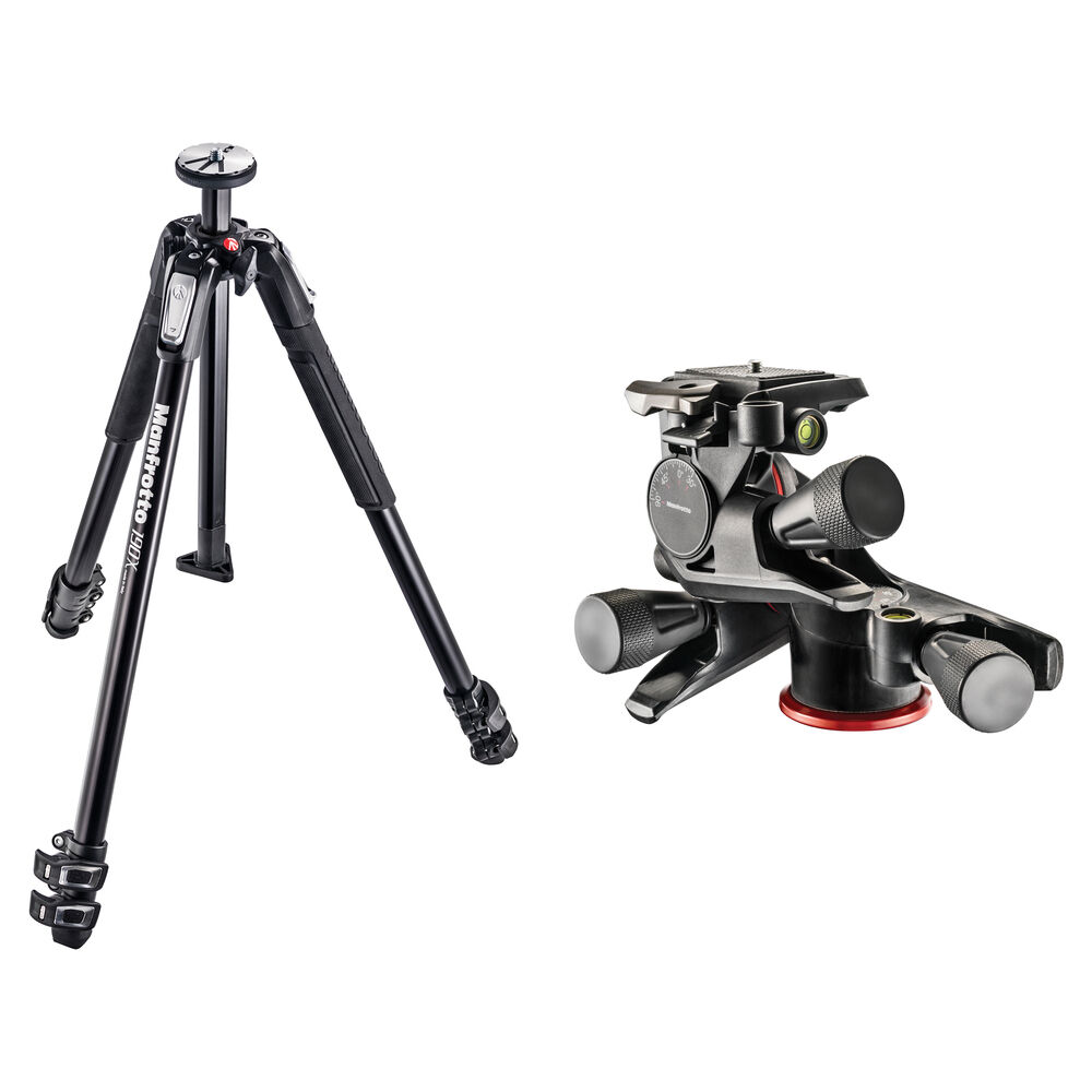 Manfrotto Trípode de Aluminio MT190X3 con Cabezal XPRO Geared 3 Vías, Capacidad de Carga