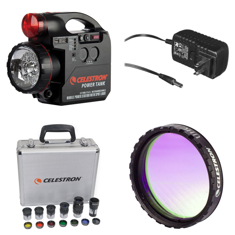 Celestron Kit de Accesorios para Telescopio 1.25"" Deluxe - Incluye Power Tank, 5 Oculares