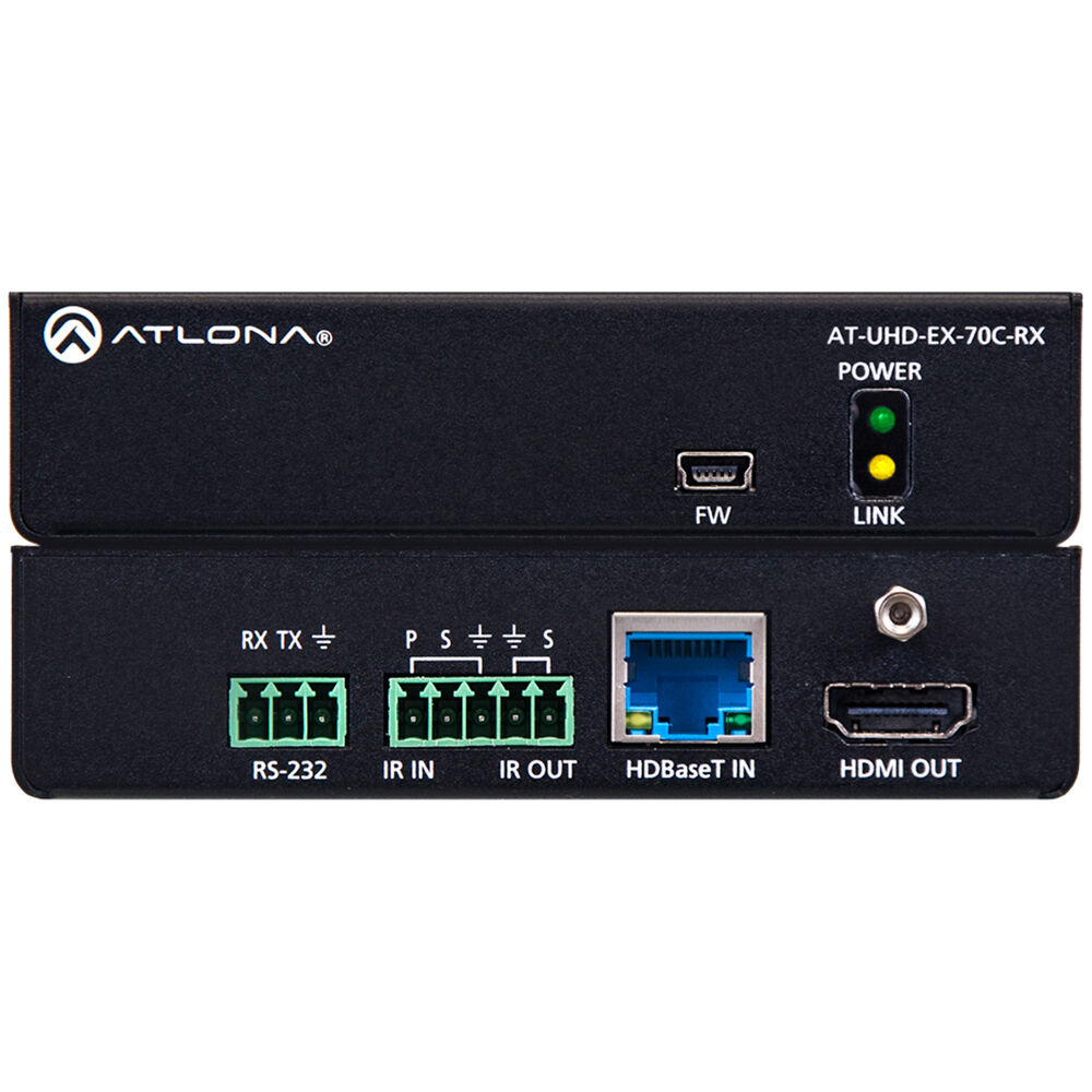 Atlona Receptor HDMI 4K/UHD Over HDBaseT AT-4K-70C-RX-PoE, Recepción hasta 70m, Control B