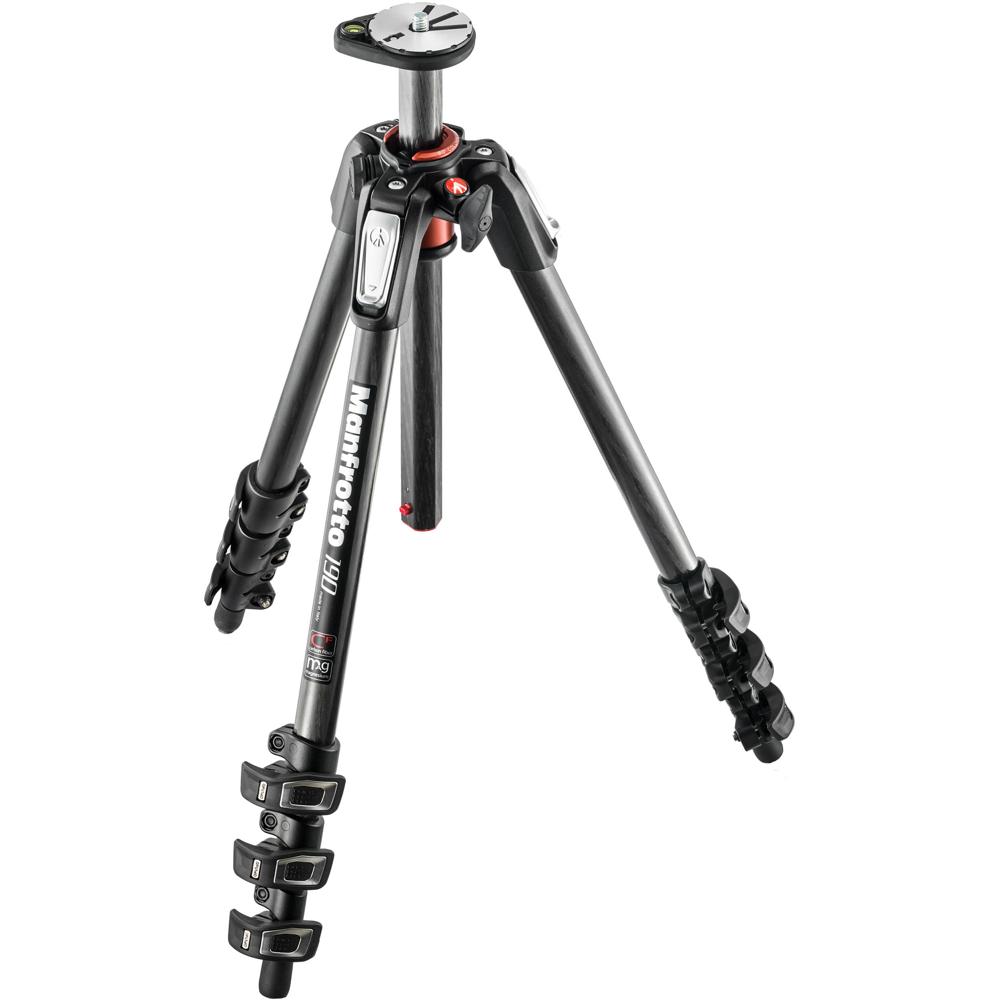 Manfrotto Trípode de Carbono MT190CXPRO4 - Capacidad de Carga 33 lb, Altura Máxima 63""