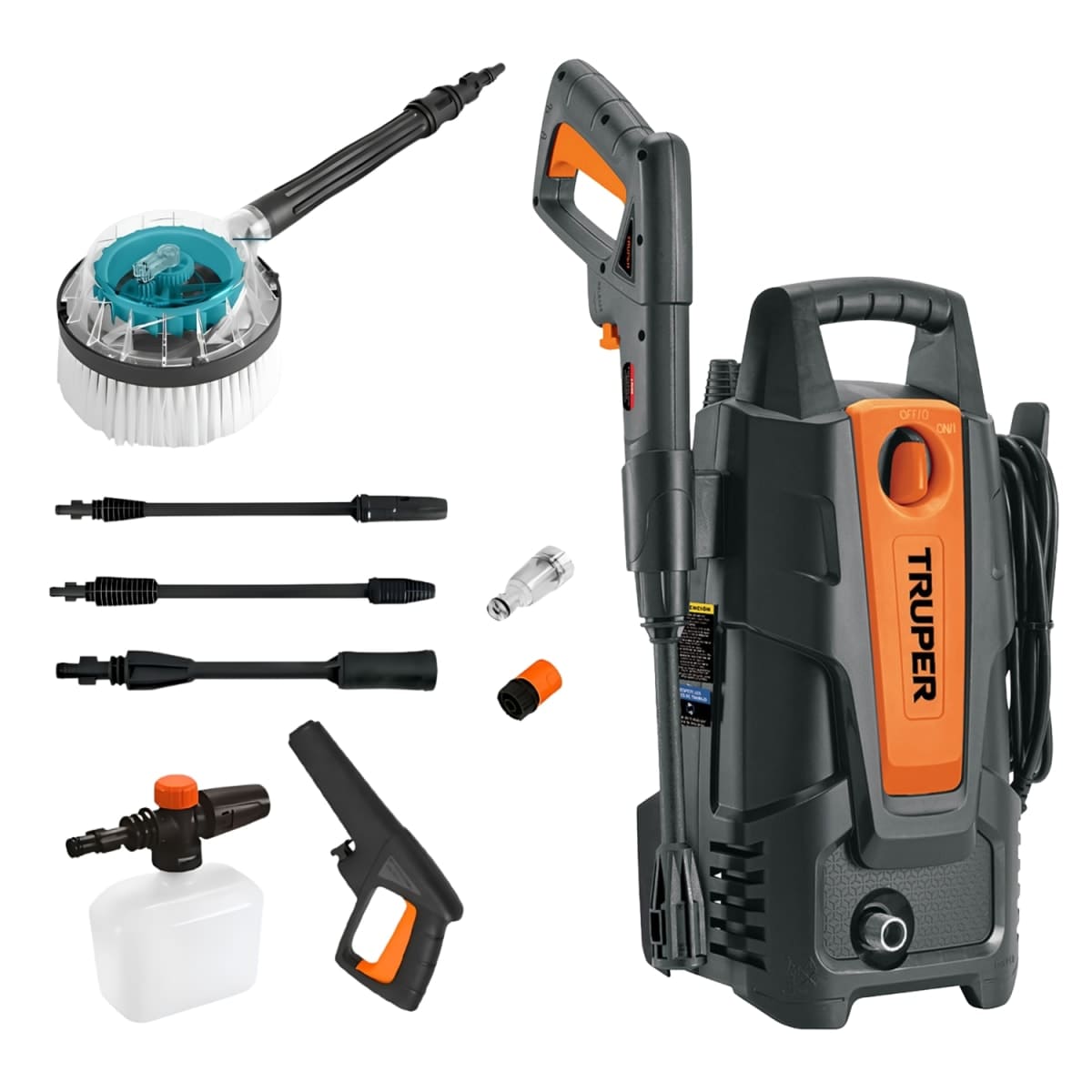 Hidrolavadora 1500 Psi Truper - Cepillo giratorio Total cf-102095-THRB8702