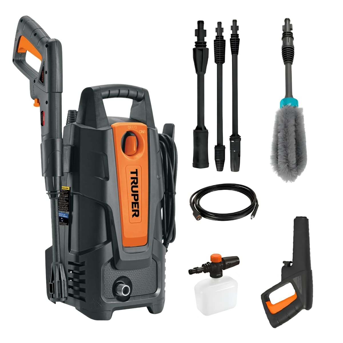 Combo Hidrolavadora 1500Psi - escobilla para lavar llantas Total 102095-TGTWB1781
