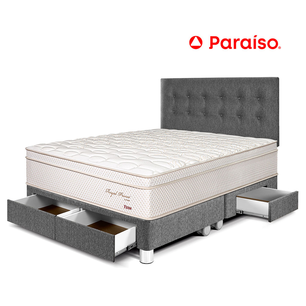 Dormitorio Royal Prince Con Cajones Queen Gris