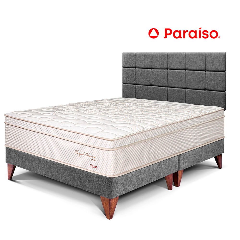 Dormitorio Europeo Royal Prince King Cabecera Blocks Gris
