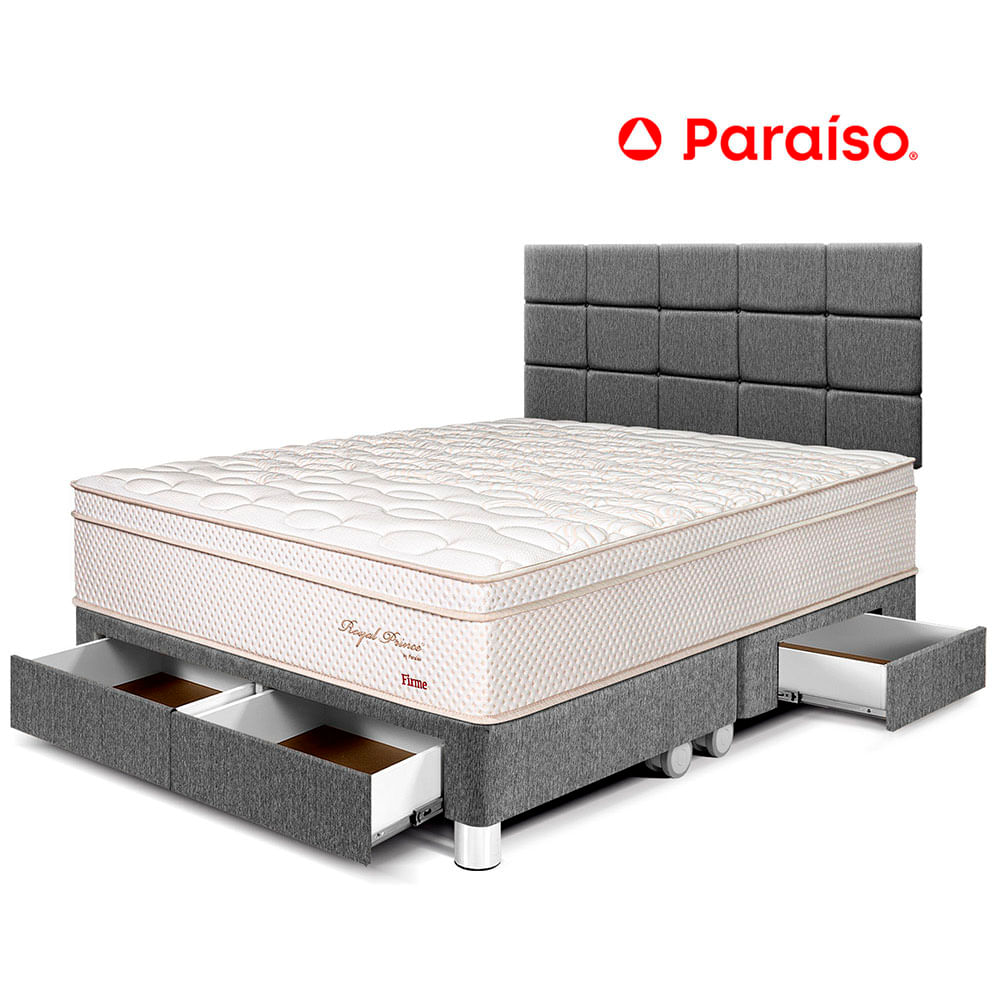 Dormitorio Royal Prince Cajones Queen Cabecera Blocks Gris